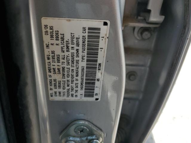 1HGCM56487A029941 - 2007 HONDA ACCORD LX 银色 照片 12