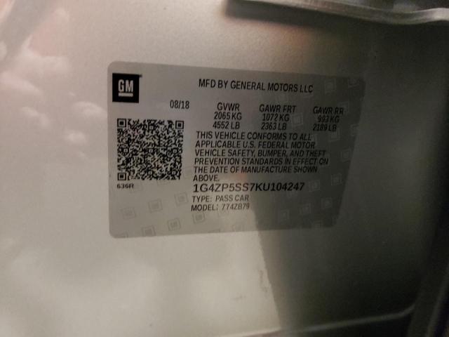 1G4ZP5SS7KU104247 - 2019 BUICK LACROSSE ESSENCE ვერცხლისფერი ფოტო 13