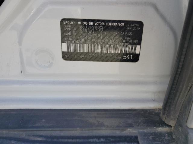 JA4AD2A33KZ037937 - 2019 MITSUBISHI OUTLANDER ES თეთრი ფოტო 13