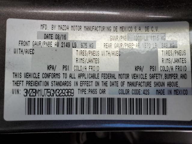 3MZBM1U75GM329369 - 2016 MAZDA 3 SPORT BROWN photo 12