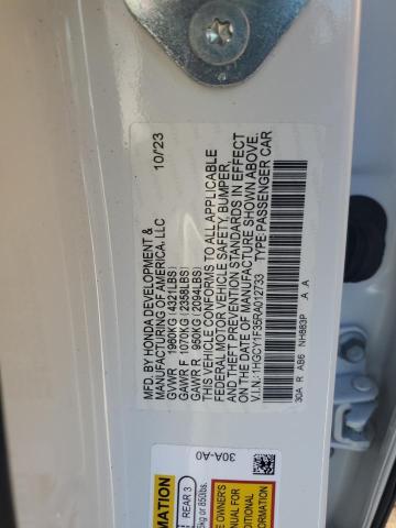 1HGCY1F35RA012733 - 2024 HONDA ACCORD EX WHITE photo 12