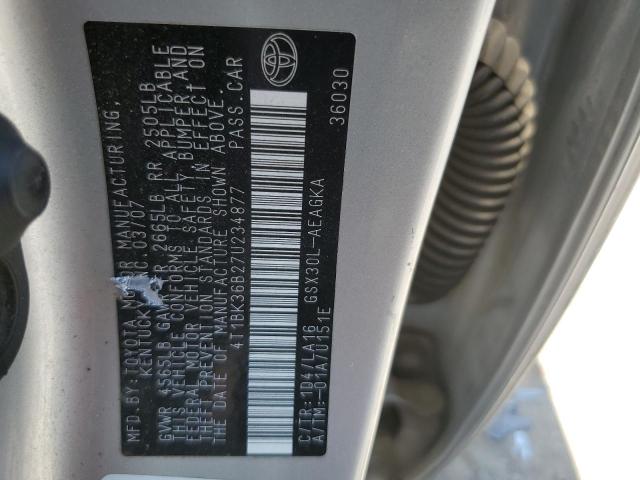 4T1BK36B27U234877 - 2007 TOYOTA AVALON XL 银色 照片 12