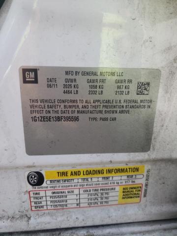 1G1ZE5E13BF395596 - 2011 CHEVROLET MALIBU LTZ თეთრი ფოტო 12