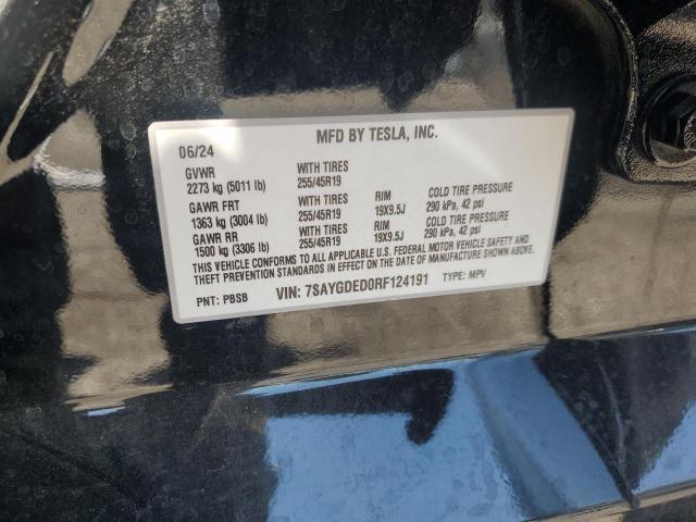7SAYGDED0RF124191 - 2024 TESLA MODEL Y Schwarz Foto 14