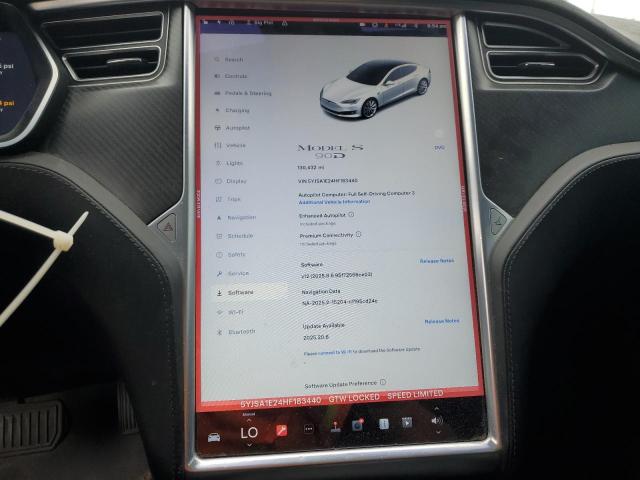5YJSA1E24HF183440 - 2017 TESLA MODEL S WHITE photo 9