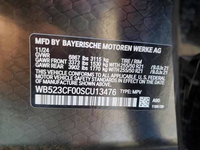 WB523CF00SCU13476 - 2025 BMW IX XDRIVE50 BLACK photo 12