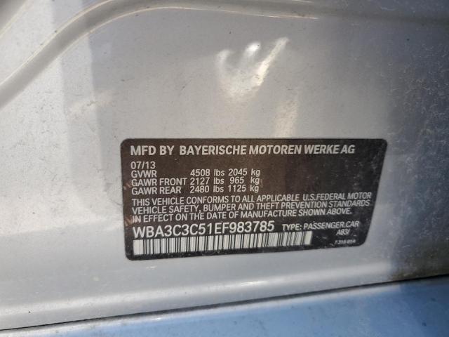 WBA3C3C51EF983785 - 2014 BMW 320 I XDRIVE SILVER photo 12