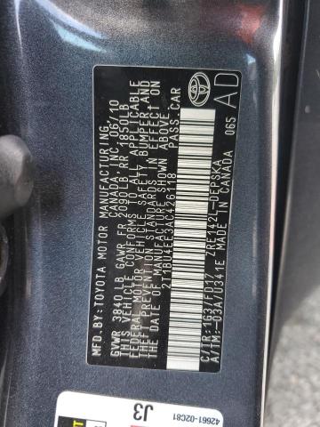 2T1BU4EE3AC426118 - 2010 TOYOTA COROLLA BASE GRAY photo 14