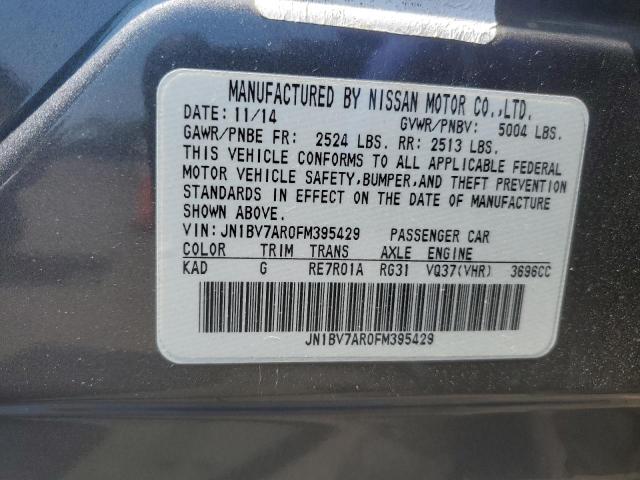 JN1BV7AR0FM395429 - 2015 INFINITI Q50 BASE GRAY photo 13