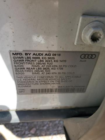 WA1LAAF74JD039344 - 2018 AUDI Q7 PREMIUM PLUS Ақ фото 14
