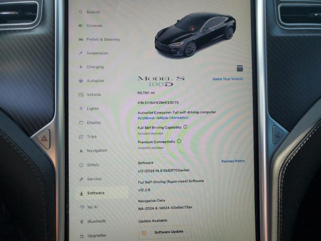 5YJSA1E28HF218173 - 2017 TESLA MODEL S Qara foto 9