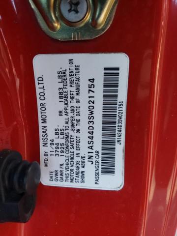 JN1AS44D3SW021754 - 1995 NISSAN 240SX BASE RED photo 12