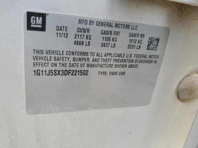 1G11J5SX3DF221502 - 2013 CHEVROLET MALIBU LTZ ვერცხლისფერი ფოტო 12