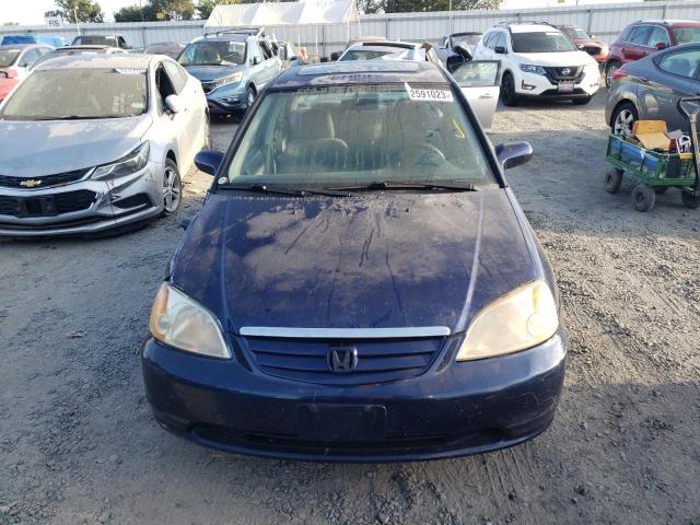 1HGES25761L018327 - 2001 HONDA CIVIC EX BLUE photo 5