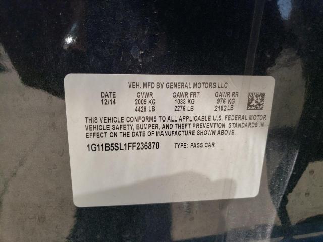 1G11B5SL1FF236870 - 2015 CHEVROLET MALIBU LS Schwarz Foto 12