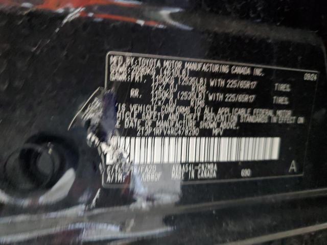 2T3P1RFV4RC478290 - 2024 TOYOTA RAV4 XLE BLACK photo 12