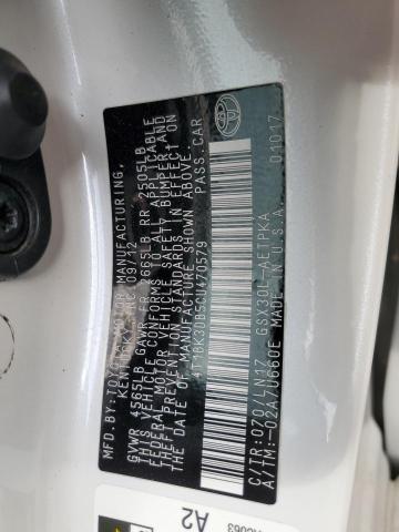 4T1BK3DB5CU470579 - 2012 TOYOTA AVALON BASE 白色 照片 12