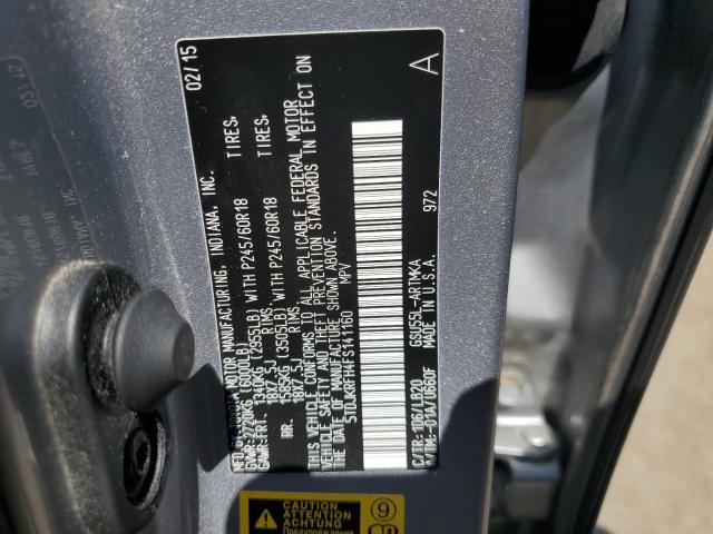 5TDJKRFH4FS141160 - 2015 TOYOTA HIGHLANDER XLE 银色 照片 13