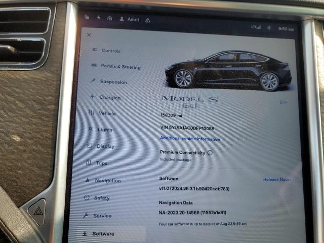 5YJSA1AC0DFP10088 - 2013 TESLA MODEL S BLACK photo 9