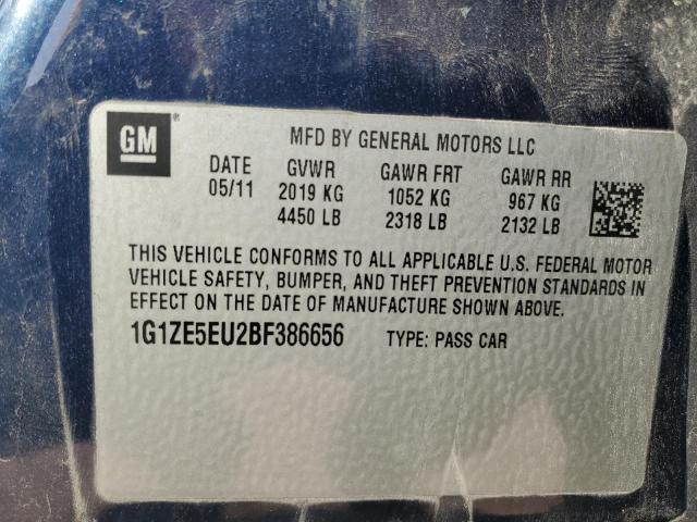 1G1ZE5EU2BF386656 - 2011 CHEVROLET MALIBU LTZ ლურჯი ფოტო 12