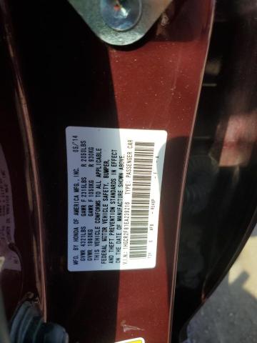 1HGCR2F81EA239216 - 2014 HONDA ACCORD EXL MAROON photo 12