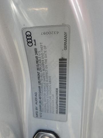 WAUGGAFR0DA035608 - 2013 AUDI S5 PREMIUM PLUS 银色 照片 12