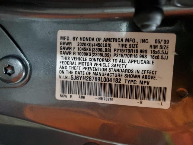 5J6YH28789L004182 - 2009 HONDA ELEMENT EX GRAY photo 13