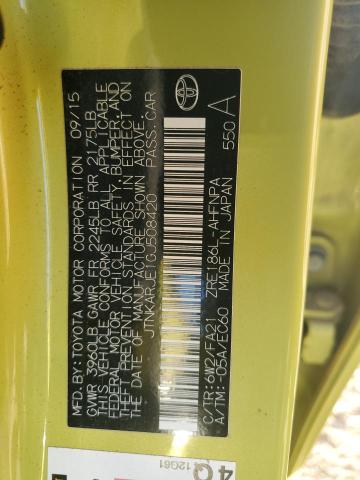 JTNKARJE1GJ508420 - 2016 TOYOTA SCION IM YELLOW photo 12