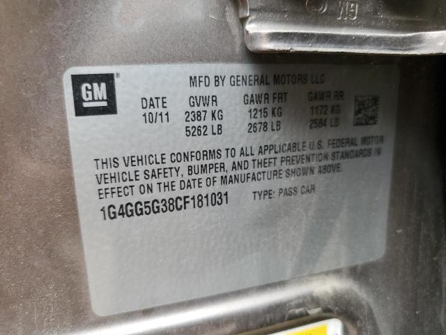 1G4GG5G38CF181031 - 2012 BUICK LACROSSE PREMIUM بني صورة 12