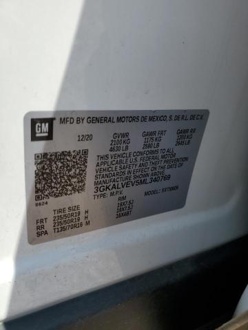 3GKALVEV5ML340769 - 2021 GMC TERRAIN SLT WHITE photo 14