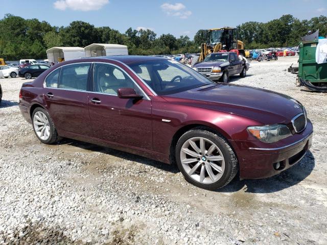 WBAHN83527DT76872 - 2007 BMW 750 BURGUNDY photo 4