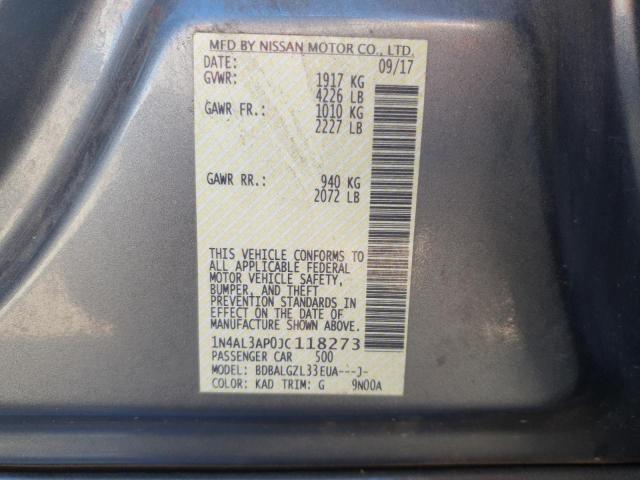 1N4AL3AP0JC118273 - 2018 NISSAN ALTIMA 2.5 Gris foto 12