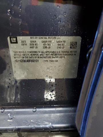 1G11C5SL4EF302131 - 2014 CHEVROLET MALIBU 1LT ლურჯი ფოტო 12