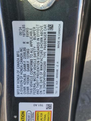 2HGFE4F88SH300269 - 2025 HONDA CIVIC SPORT GRAY photo 13