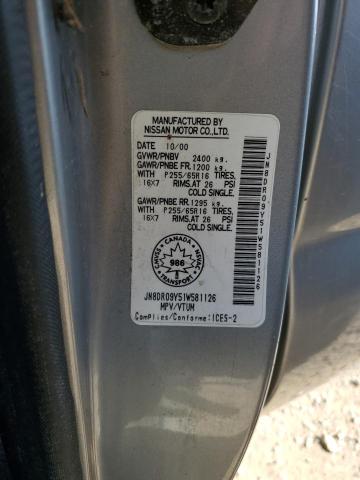 JN8DR09Y51W581126 - 2001 NISSAN PATHFINDER LE 银色 照片 14