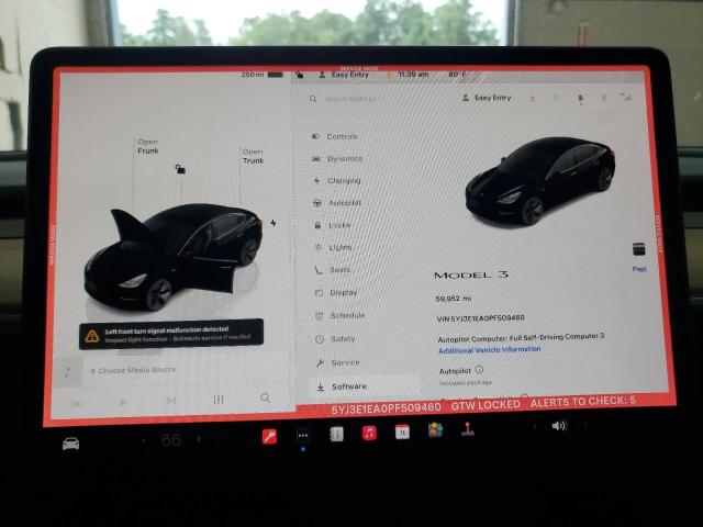 5YJ3E1EA0PF509460 - 2023 TESLA MODEL 3 أسود صورة 9