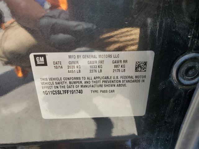 1G11C5SL7FF191740 - 2015 CHEVROLET MALIBU 1LT GRAY photo 12