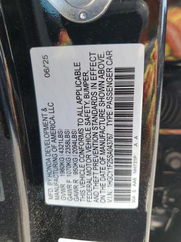1HGCY1F25SA043767 - 2025 HONDA ACCORD LX BLACK photo 12