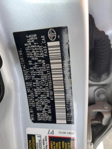 4T1BF1FK6CU537762 - 2012 TOYOTA CAMRY BASE ვერცხლისფერი ფოტო 12