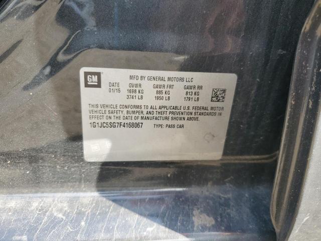 1G1JC5SG7F4168067 - 2015 CHEVROLET SONIC LT GRAY photo 13