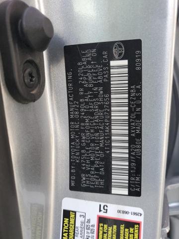 4T1C11AK4PU727656 - 2023 TOYOTA CAMRY LE SILVER photo 12