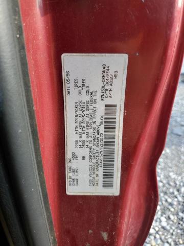 4TAVL52N7TZ172170 - 1996 TOYOTA TACOMA XTRACAB Burgund zdjęcie 12