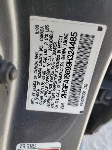 2HGFA16699H324485 - 2009 HONDA CIVIC LX-S Boz foto 12