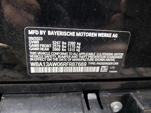 WBA13AW06RFR87669 - 2024 BMW M440XI GRAN COUPE BLACK photo 13