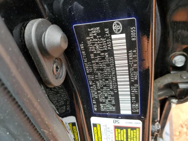 4T1C31AK7NU576335 - 2022 TOYOTA CAMRY LE BLACK photo 12