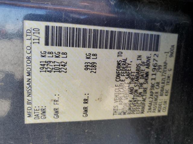 1N4AL2AP3BC119672 - 2011 NISSAN ALTIMA BASE Boz foto 12