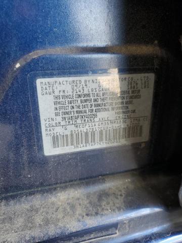 3N1AB7AP7KY420255 - 2019 NISSAN SENTRA S BLUE photo 12