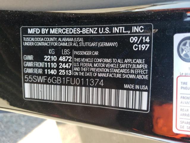 55SWF6GB1FU011374 - 2015 MERCEDES-BENZ C 400 4MATIC BLACK photo 12