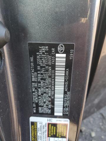 4T1BE46K49U410036 - 2009 TOYOTA CAMRY BASE GRAY photo 12