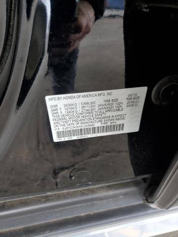 5J8YD3H5XKL009980 - 2019 ACURA MDX TECHNOLOGY შავი ფოტო 13